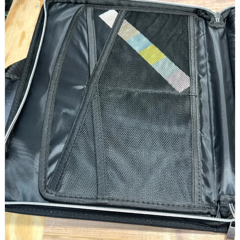 Professional Black Expandable Document Organizer With Zipper Closure